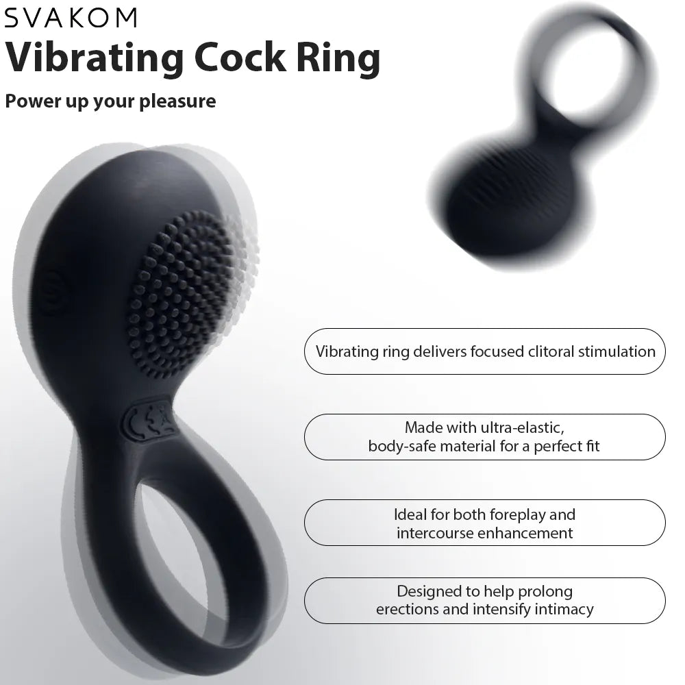 TYLER | Vibrating Cock Ring with Textured Head - SVAKOM TYLER | Vibrating Cock Ring with Textured Head - SVAKOM