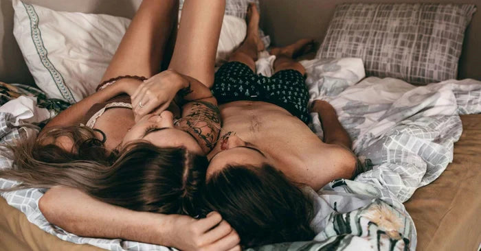 Couple lying in bed