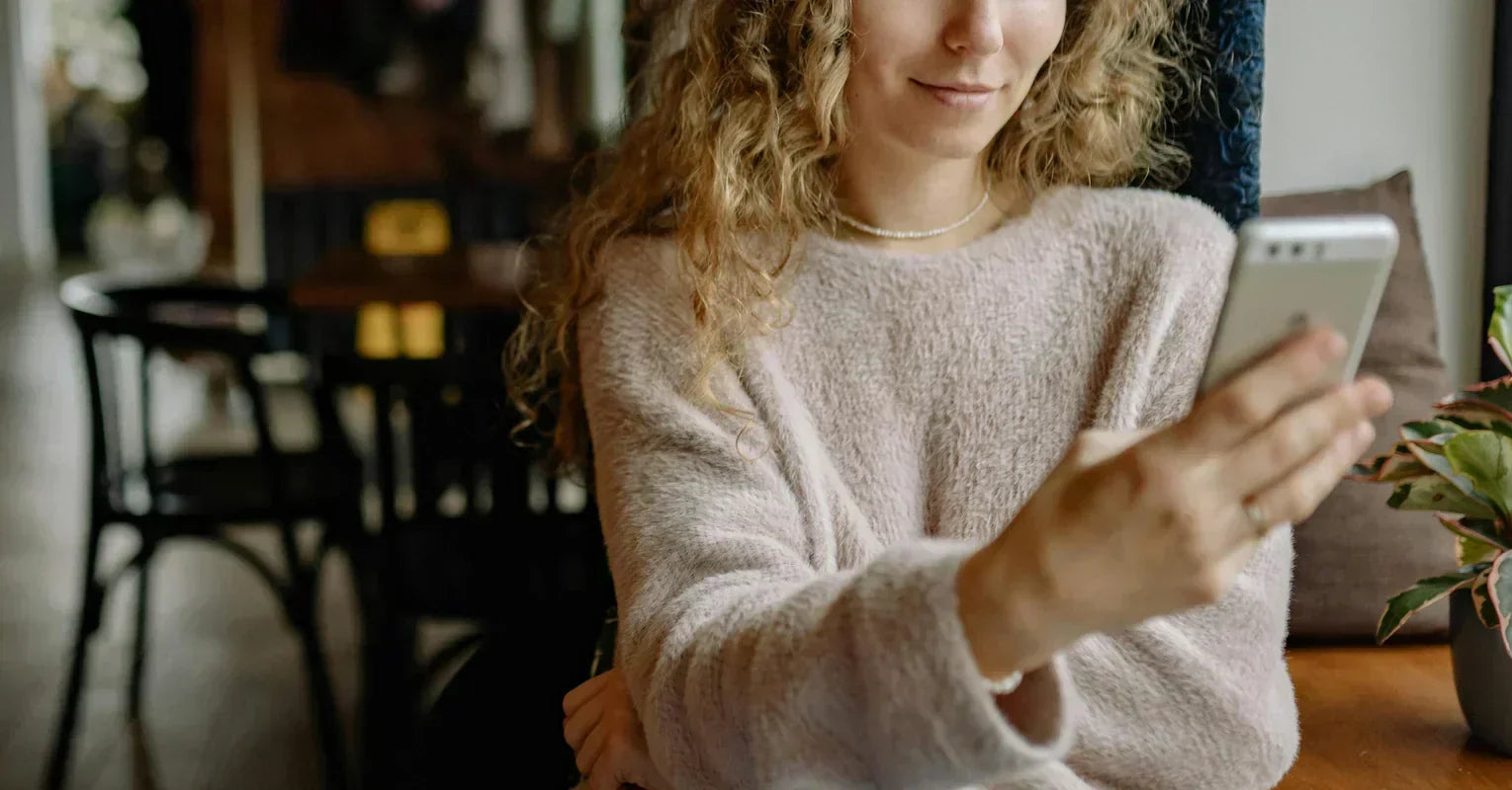Girl looking at her phone