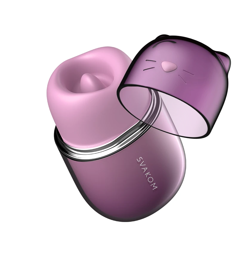SVAKOM Klitty external licking suction and vibration stimulator with removable cat-shaped lid
